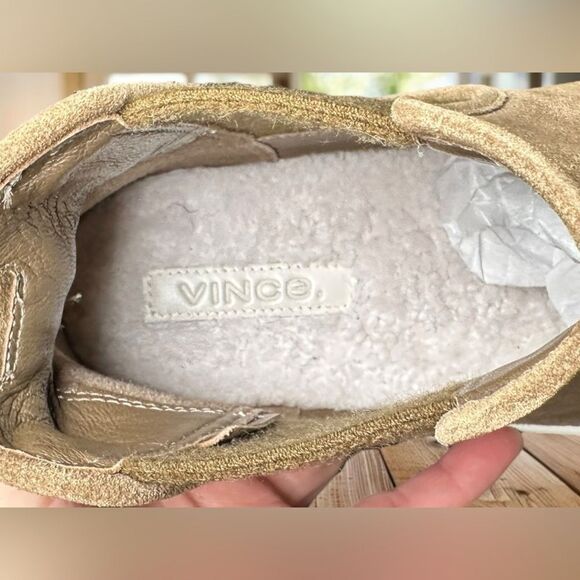 Vince Warren $295 Leather Water Resistant Suede Genuine Shearling Sneaker Boots - Picture 7 of 10